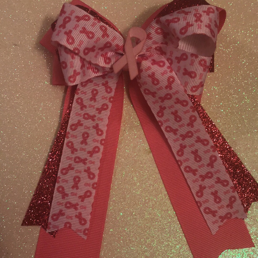 Breast cancer awareness hairbow